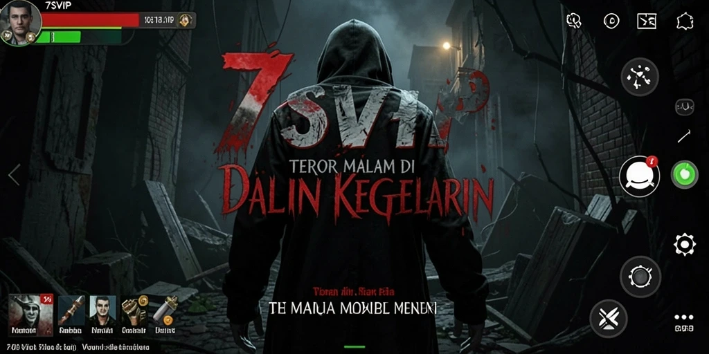 Screenshot gameplay 7SVIP menampilkan suasana horror yang mencekam.