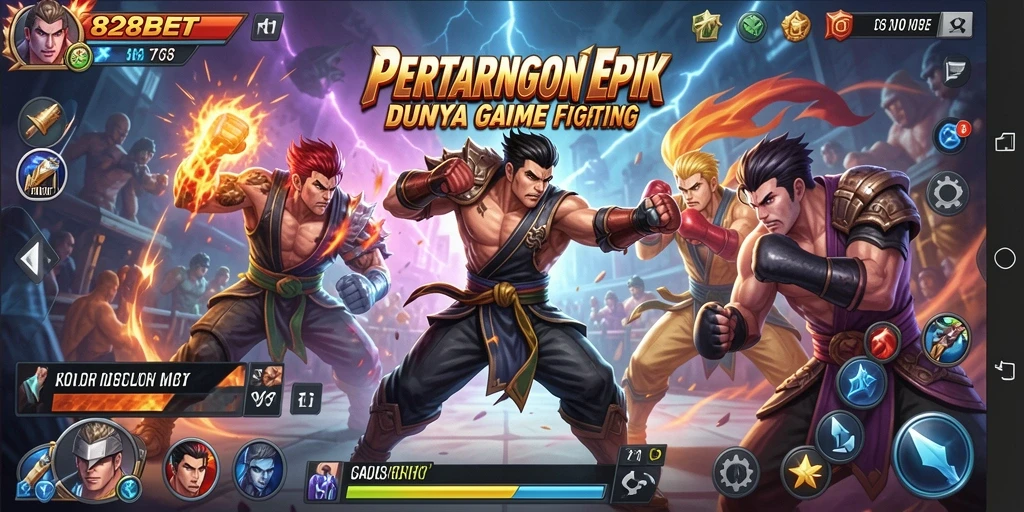 Tangkapan layar dari gameplay 828BET menampilkan aksi pertarungan yang intens.