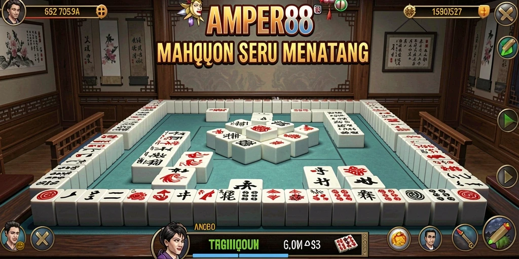 Screenshot permainan AMPER88 menampilkan aksi seru dalam Mahjong.