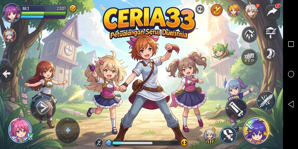 Tampilan gameplay CERIA33 yang menggugah semangat anime.