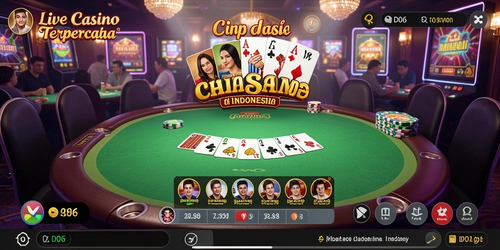Gameplay menarik di D06 dengan dealer langsung dan atmosfer kasino.