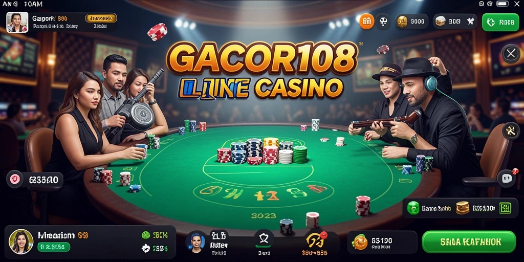 Screenshot gameplay menampilkan suasana langsung dari meja kasino di GACOR108.