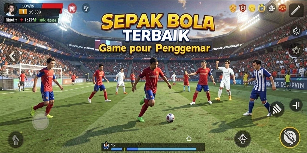 Gameplay <strong>GOWIN</strong> menampilkan aksi seru di lapangan sepak bola.