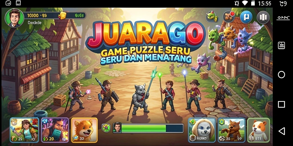 Screenshots gameplay JUARAGO menampilkan tantangan puzzle yang mengasyikkan.