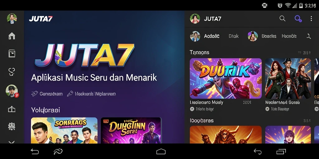 Tampilan gameplay interaktif JUTA7 dengan tantangan musik.