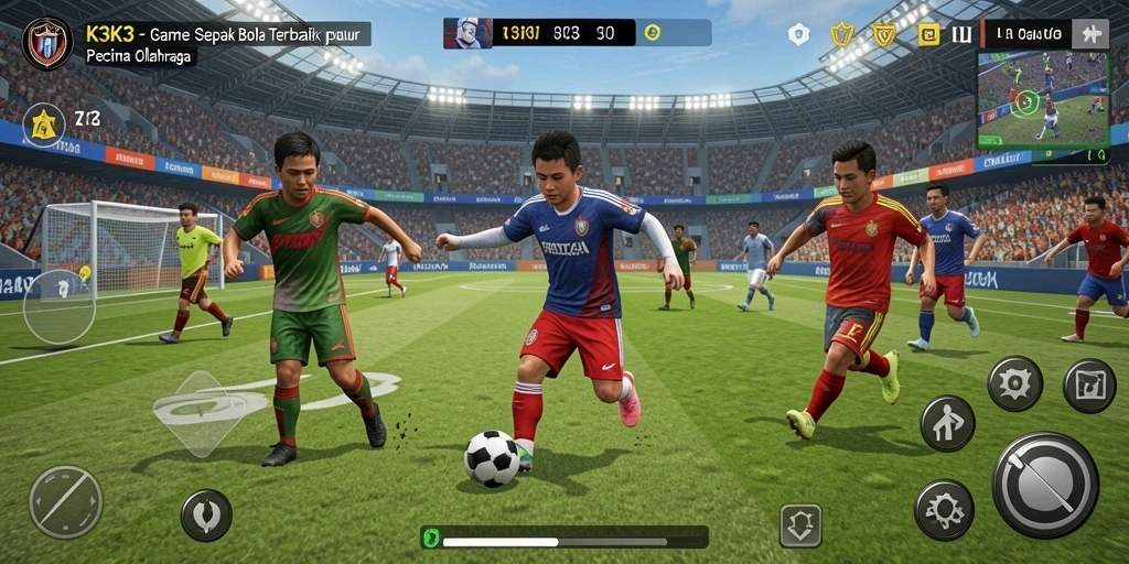 Tampilan gameplay K3K3 yang dinamis dan menyenangkan.