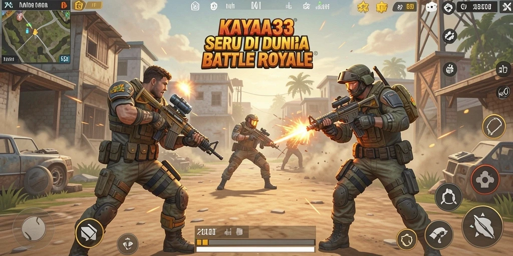 Tampilan menegangkan dari gameplay KAYA33 dalam pertarungan Battle Royale.