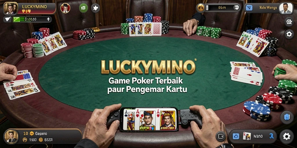 Tampilan gameplay Poker yang mengasyikkan di LUCKYMINO.