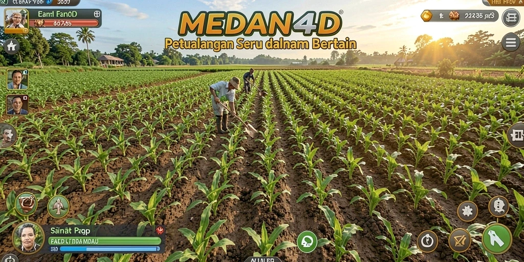 Screenshot utama MEDAN4D menunjukkan gameplay seru bertani.