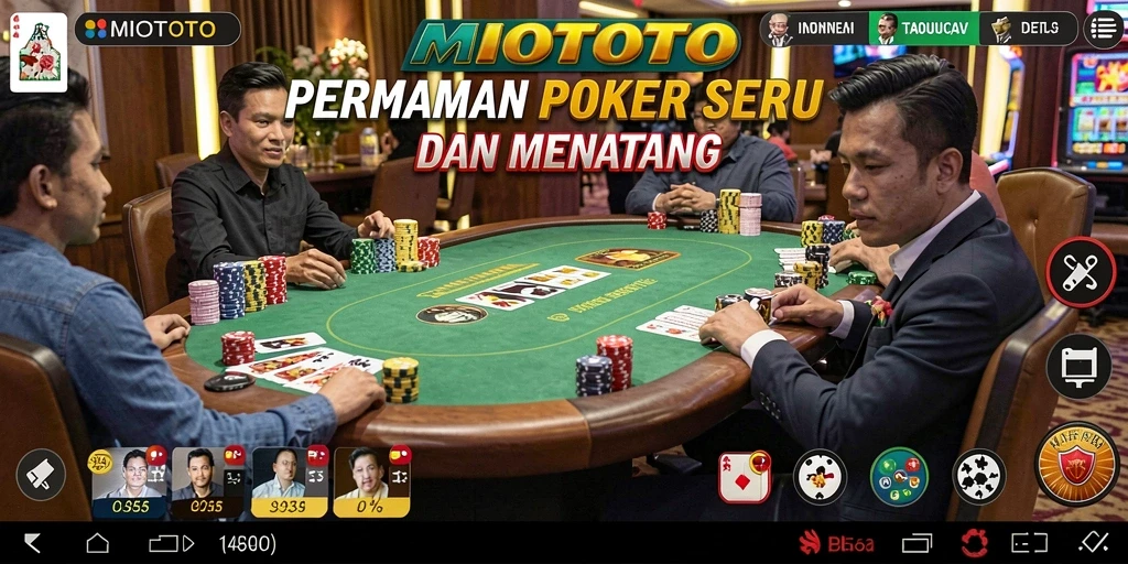Tampilan gameplay Poker yang menarik di MIOTOTO dengan grafik yang memukau.