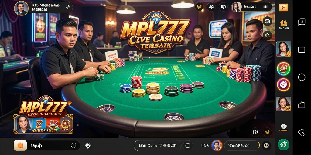 Tampilan screenshot MPL777 menunjukkan dealer langsung yang ramah dan permainan menarik di Live Casino.