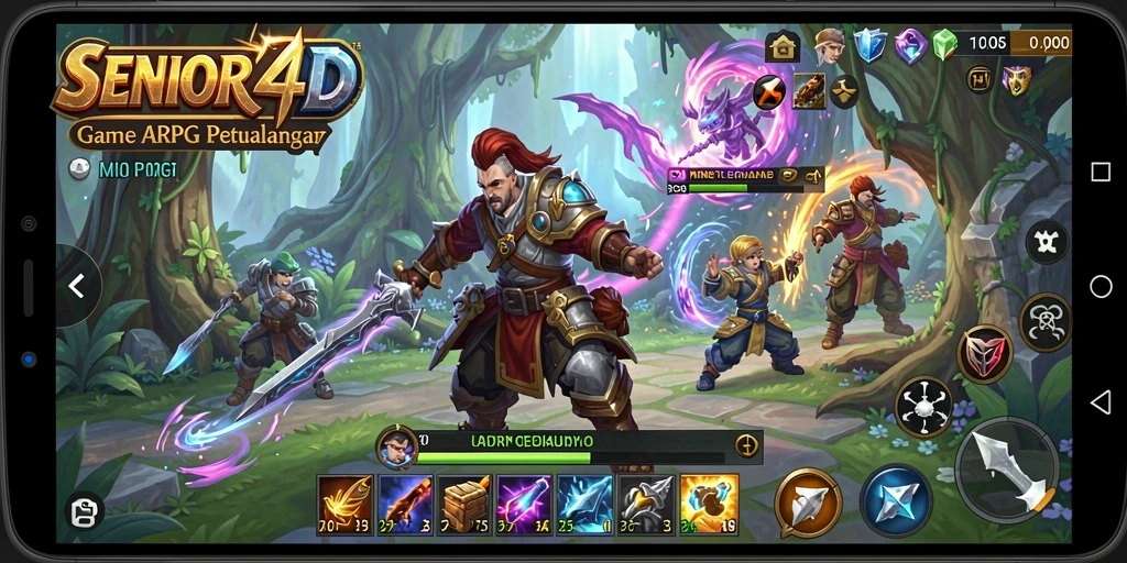 Screenshot gameplay <strong>SENIOR4D</strong> menampilkan aksi pertarungan yang mendebarkan.