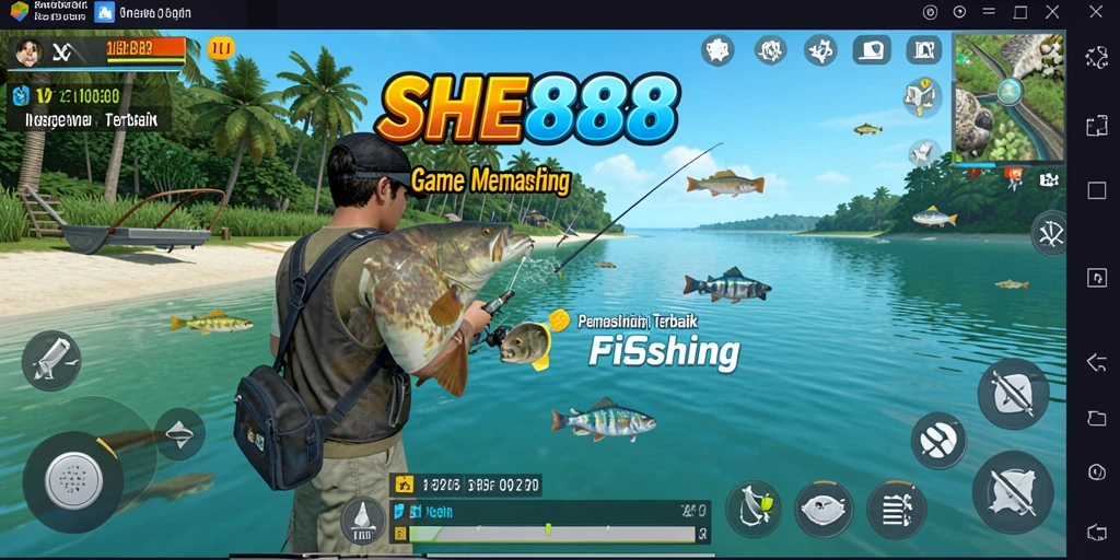 Screenshot SHE888 menampilkan gameplay memancing yang seru dan menantang.