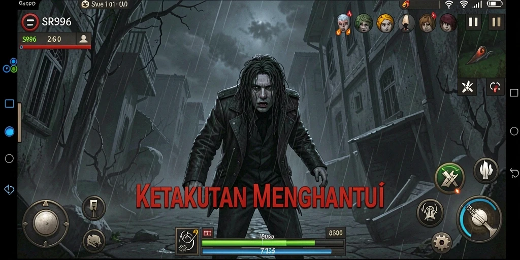 Screenshot menampilkan aksi menegangkan dalam game Horror SR996.