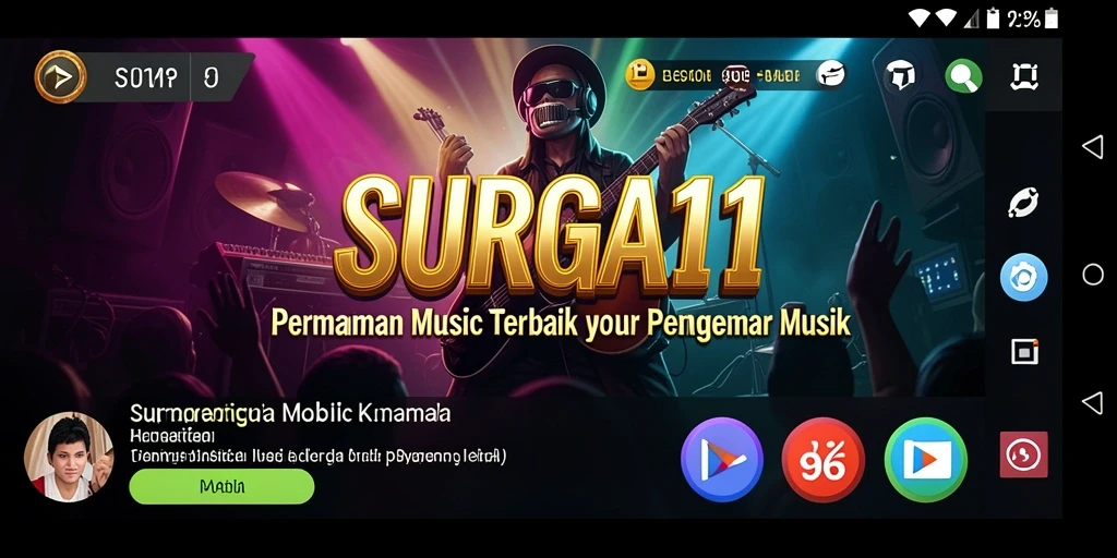 Tampilan layar permainan SURGA11 menghadirkan pengalaman musik interaktif.