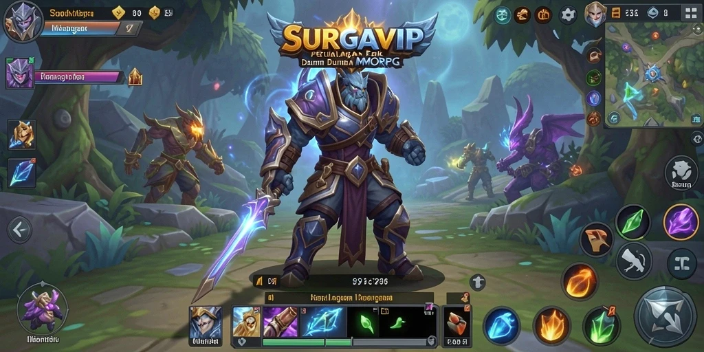 Tampilan screenshot utama dari gameplay <strong>SURGAVIP</strong> yang memukau dan penuh aksi.