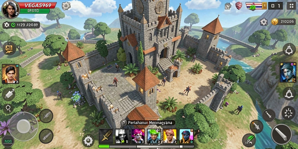 Tangkapan layar dari gameplay Tower Defense yang seru di VEGAS969.