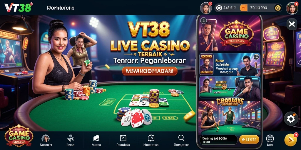 Tampilan gameplay Live Casino yang seru di VT38.