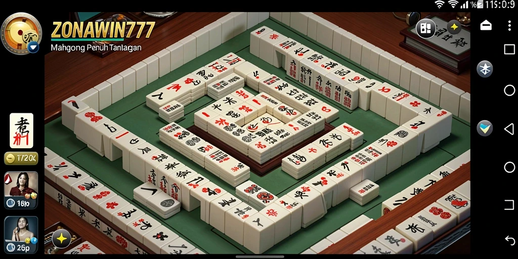 Screenshot gameplay menampilkan keseruan bermain Mahjong di ZONAWIN777.